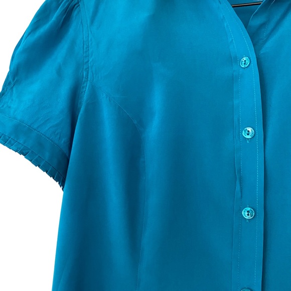 Marciano Green-Blue/Turquoise Buttoned-down Blouse - Size M - Picture 4 of 8